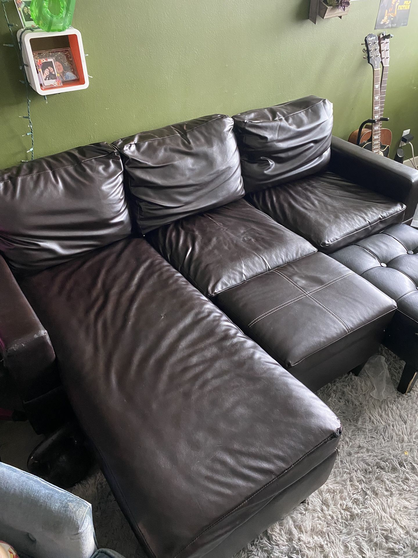 Brown Leather Sectional Sofa