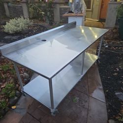 Table, Prep Stainless With Undershelf