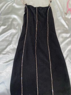black dress with rhinestones Dollskill