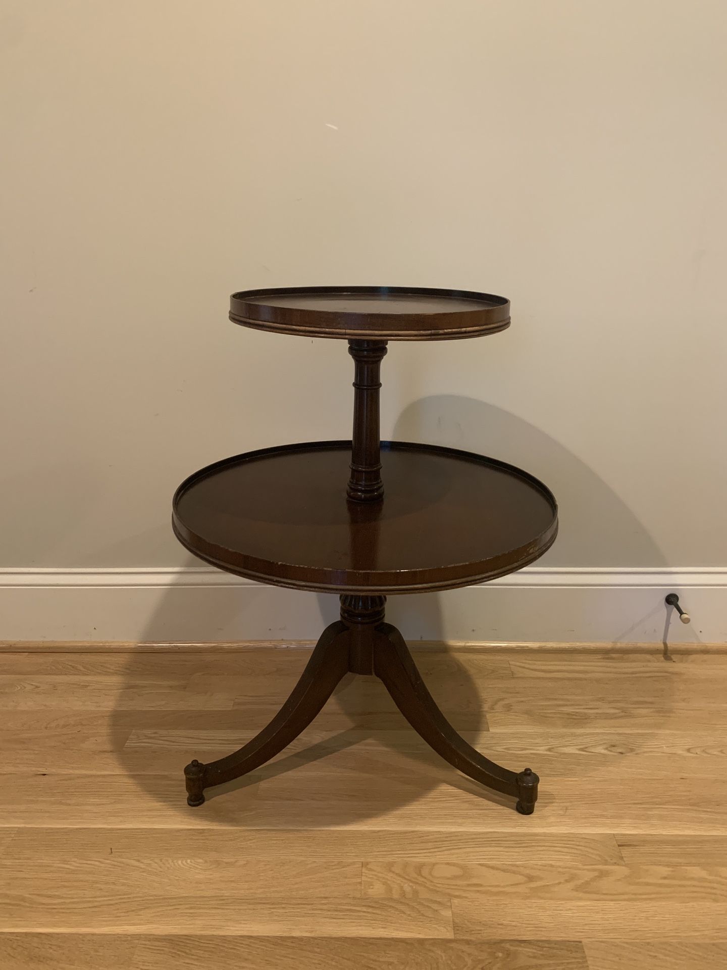 Antique, Two Tier Round Accent Table