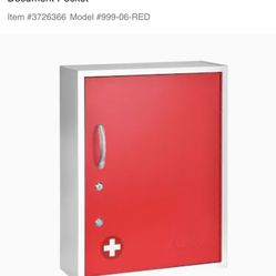 NEW-Medical Security Cabinet in Red with Pull-Out Shelf and Document Pocket-Retails For $120