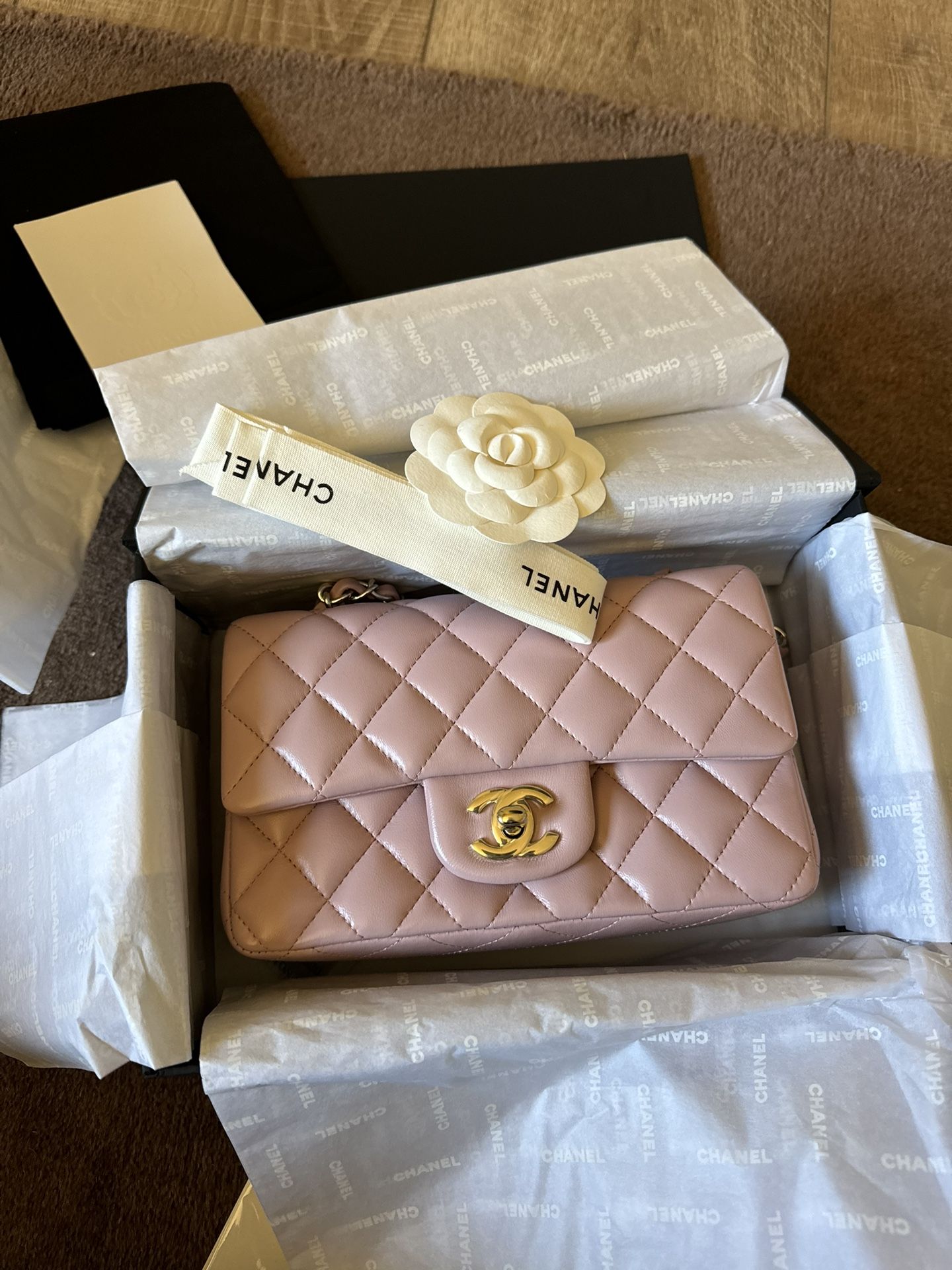 Pink Crossbody Chain Bag