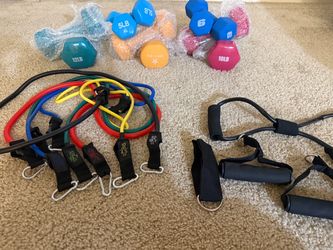 Resistance Band Set with Handles and Straps and weights