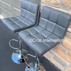 New 2 Gray Bar Stools 