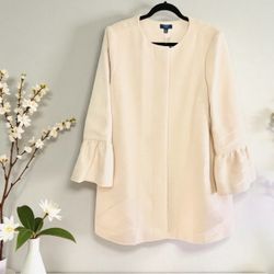 NWT Kaari Blue Women's Pink Flounce Sleeve Peacoat Sz XL