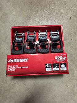 Husky 12 FT x 1 IN Ratchet Tie-Downs 4-Pack