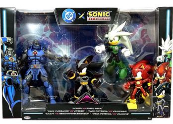 Sonic The Hedgehog x DC Sonic as Flash, Silver as Green Lantern, Shadow as Batman & Darkseid Exclusive Action Figure 4-Pack [Power vs Speed