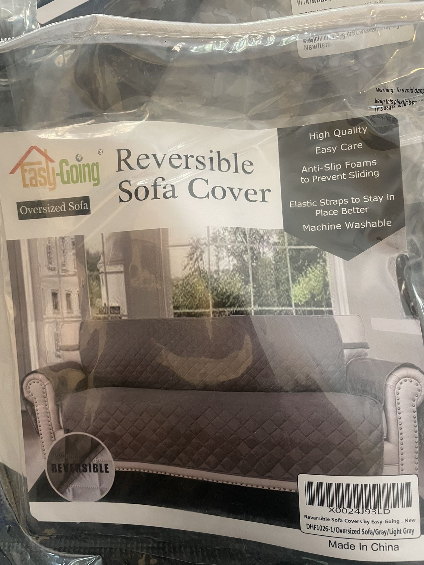 2- OVERSIZED SOFA AND LOVESEAT REVERSIBLE COUCH COVERS