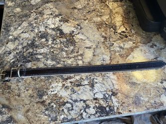 Beautiful Hair On Cow hide leather Dog Collar 