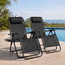 Zero Gravity Reclining Lounge Chairs Set of 2