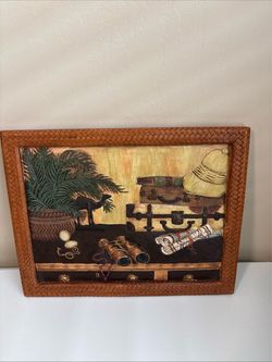 Vintage 3D Safari Explorer Themed Wall Art camel