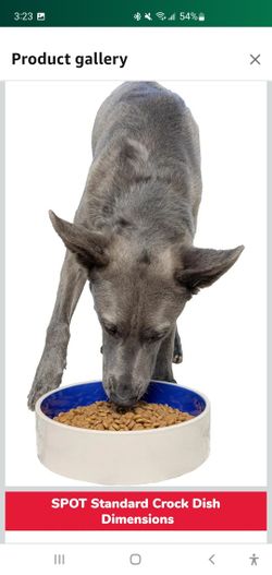 Set Of 4 SPOT Standard Crock Dish - Heavy Duty, Non-Slip, Round Ceramic Food/Water Bowl for Pets