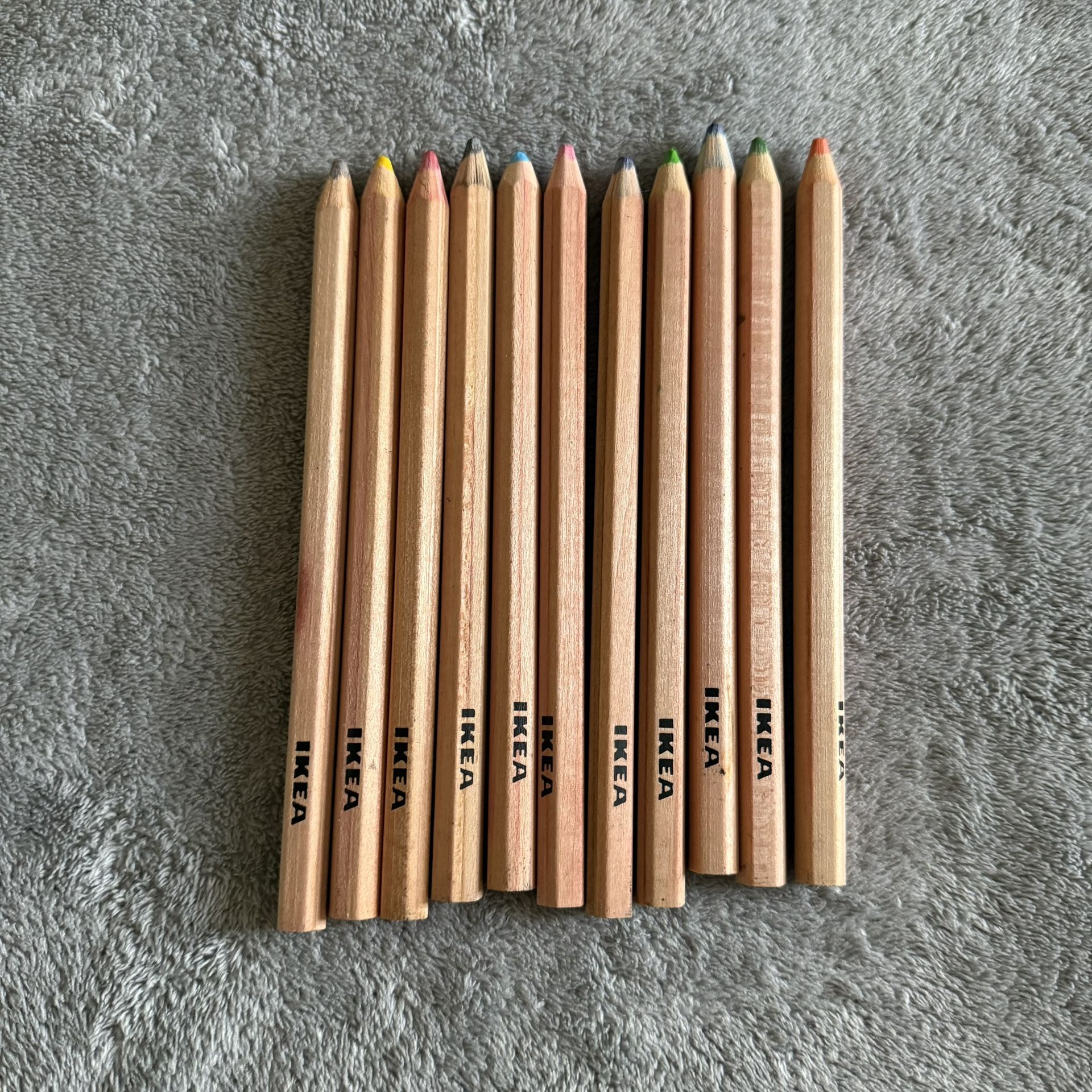 Colored Pencils From IKEA Mixed Colors Lot Of 11 Assorted Colors 7”