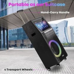 Karaoke Machine for Adults, with Lyrics Display, Smart Portable Big Bluetooth Speaker 2 Wireless Microphones, Professional Karaoke System 800W Peak Po