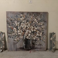 Blue Soft Floral Canvas Art Print