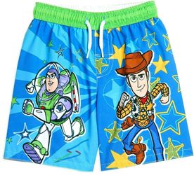 Disney Pixar Toy Story Boys Swim Trunks Buzz Lightyear Woody 3T Swim Shorts