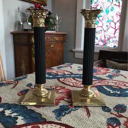 Black and Brass Candle Holder