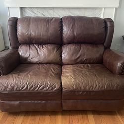 Reclining Faux Leather Loveseat