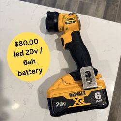 DEWALT 20V LED Work Light + 6.0 Ah XR Battery Bundle