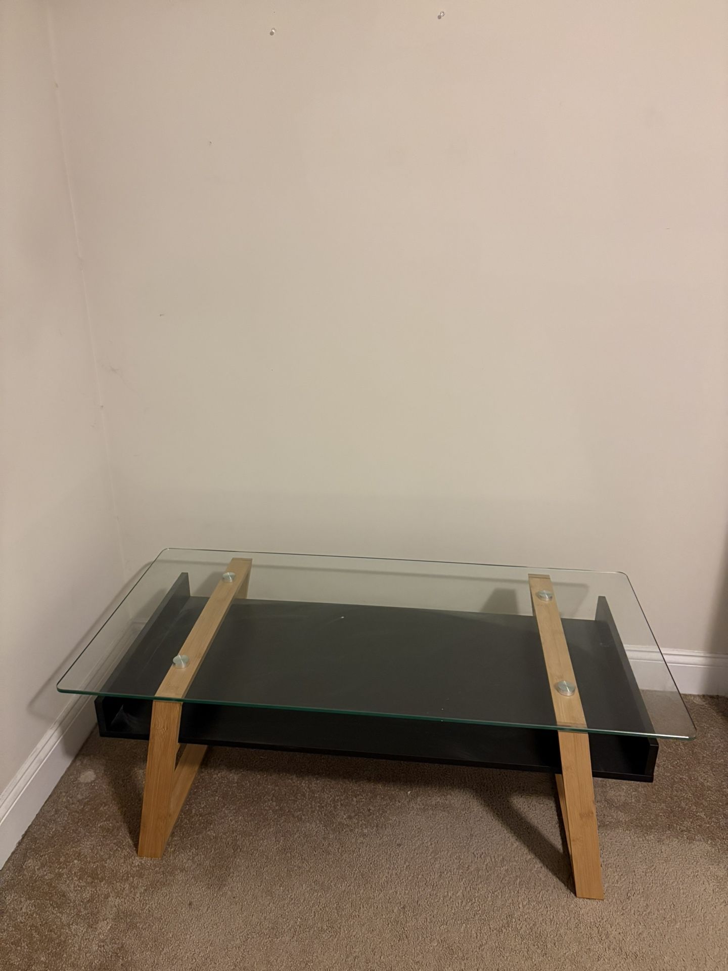 modern glass top coffee table