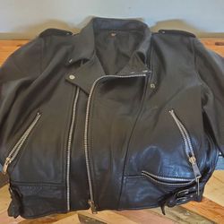 Vintage Classic Leather Moto Jacket