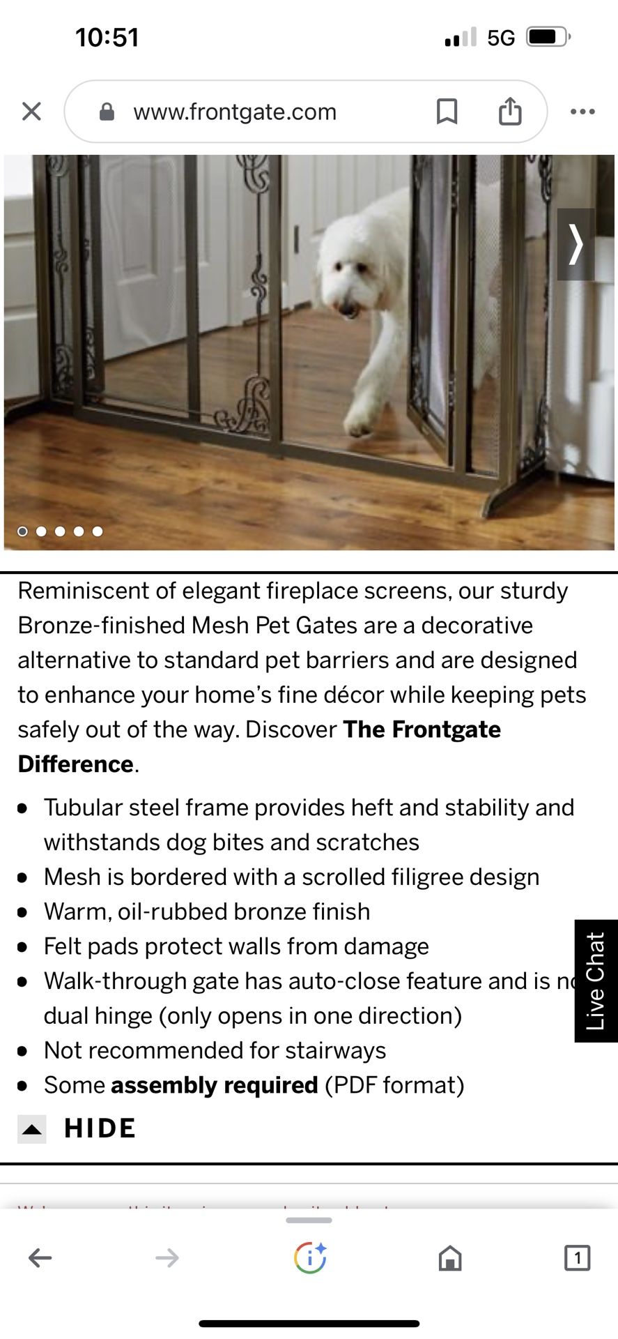 Frontgate dog clearance gates