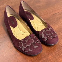 Earth Low Wedge Flat - Ballet style (Burgundy)