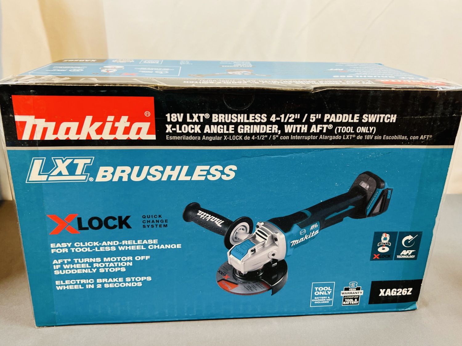 New Makita 18V LXT Lithium-Ion Brushless 4-1/2 in./5 in. X-LOCK Angle Grinder (Tool Only). $150