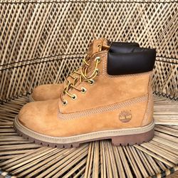 Timberland 12909 Junior’s 6" Premium Waterproof Boots Wheat Nubuck Size 5.5
