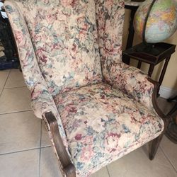 Floral Chair Seat Antique Vintage