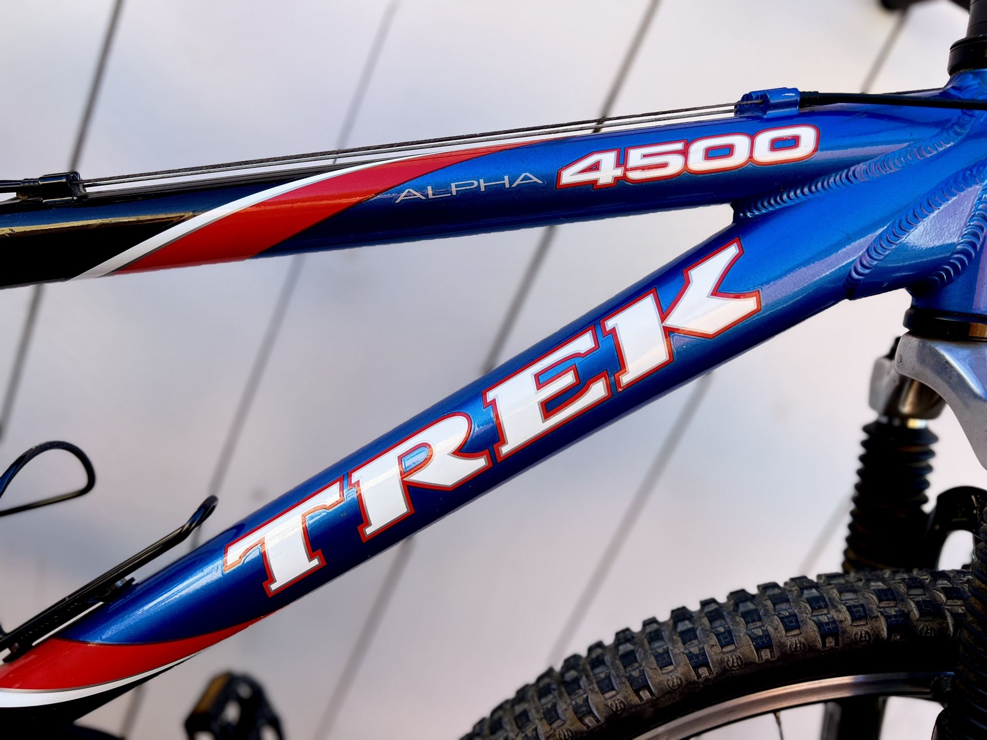 Trek Bicycle Alpha 4500 13 33cm Blue Red White Black With Alpha Custom Aluminum Rock Shox Judy TT Shimano Alivio Shimano Made in the USA for Sale in Oceanside CA OfferUp