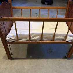 Handmade Baby Doll Crib On Rollers