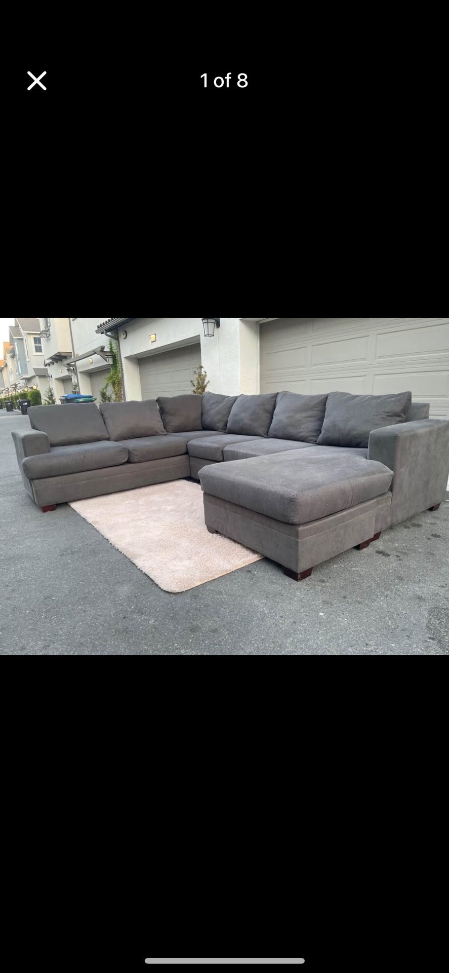 Beautiful Dark Grey Sectional couch In Excellent Condition -  Free Delivery 🚚 