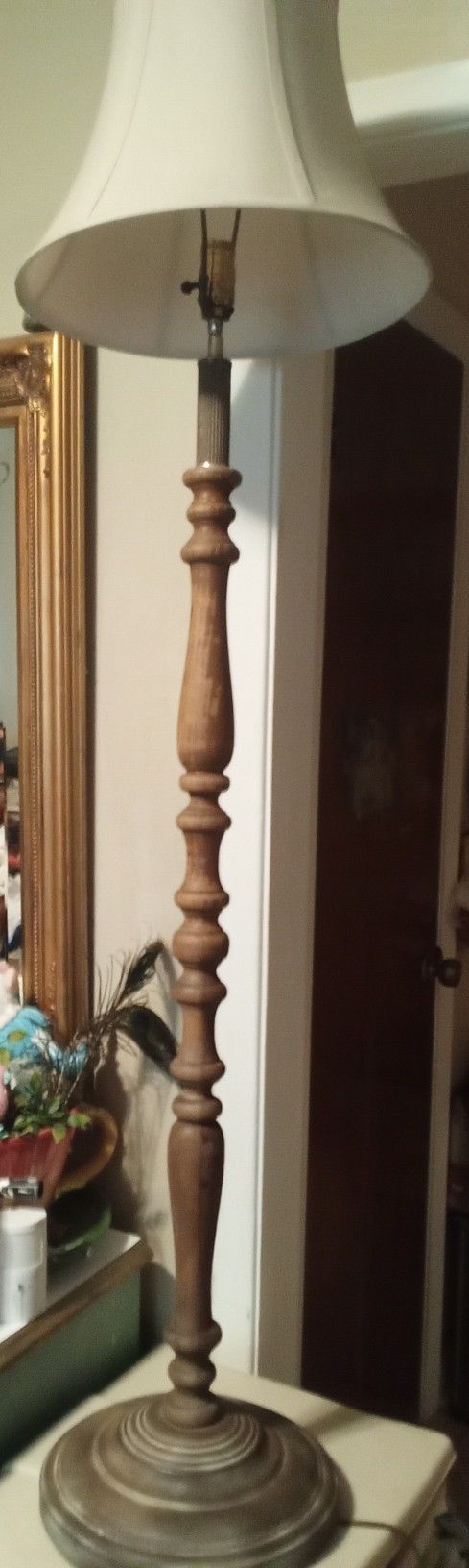 Old Wooden Stand Up Lamp