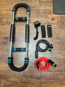 Twister Arm Exerciser – 40-130lbs Adjustable Power Twister Bar with 2 Springs...