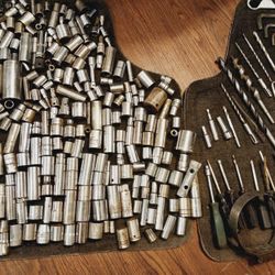 Miscellaneous Tools Sockets Power Tool and A Laptop