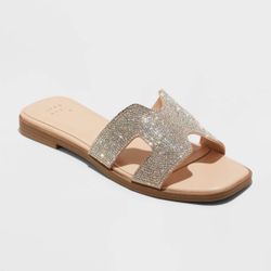 Nina Rhinestone Flat Sandals- A New Day