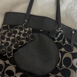 Vintage Coach Tote Bag W/ Wallet