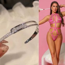 LABOR DAY SPECIAL: FREE SILVER OPEN BRACELET DON'T WAIT!Sheer Mesh Teddy Halter Lingerie