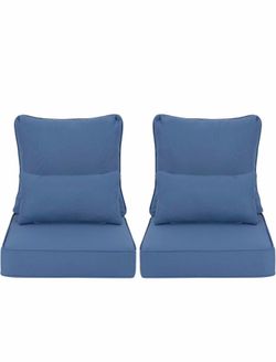 Aoodor Outdoor Chair Cushion, 24 x 24 Inch Water-Resistant, Fade-Resistant Olefin Fabric Patio Seat Cushions with Removable Cover and Adjustable Strap