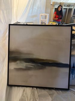 Large Neutral Abstract Canvas Wall Art – $50