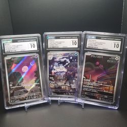 Pokémon Art Gallery: Let's Get Lifted- 3x CGC 10 & Gem Mint Slabs