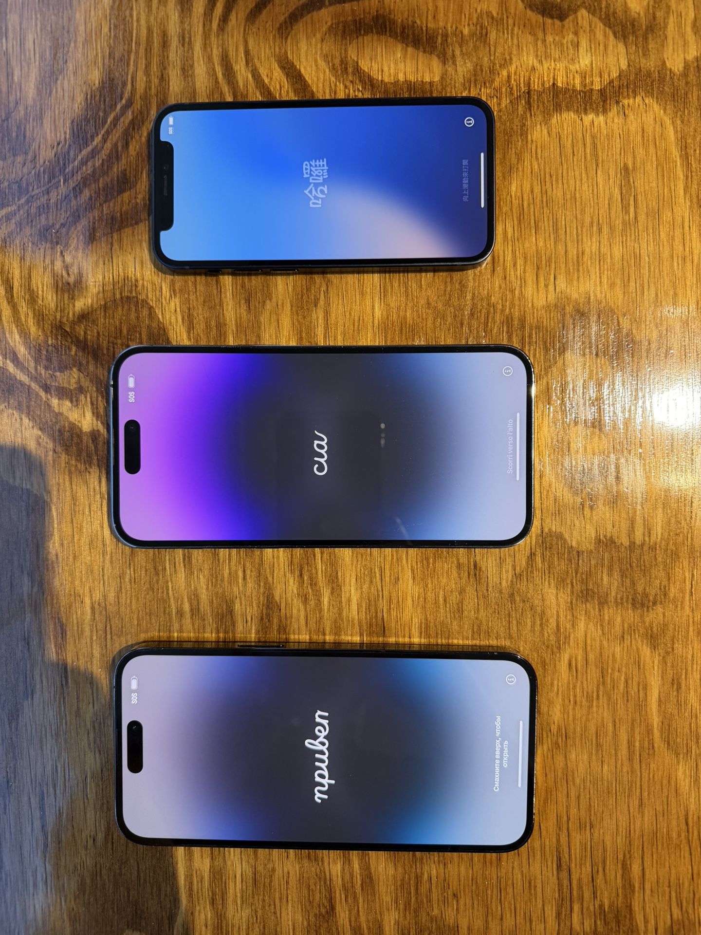 2 iPhone 14 Pro Max, 1 iPhone 12 Mini, Screen Protectors And Cases