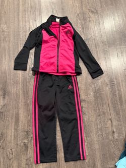 adidas adidas Black and Hot Pink Girls' Athletic Track Jacket & Pants