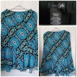 Turquoise and Black skirt size S