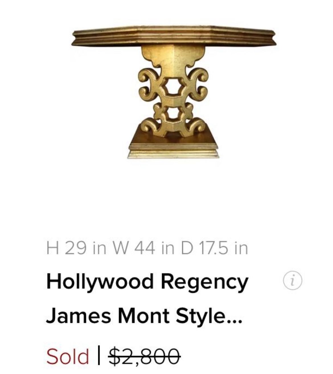 Hollywood Regency James Mount Console Table
