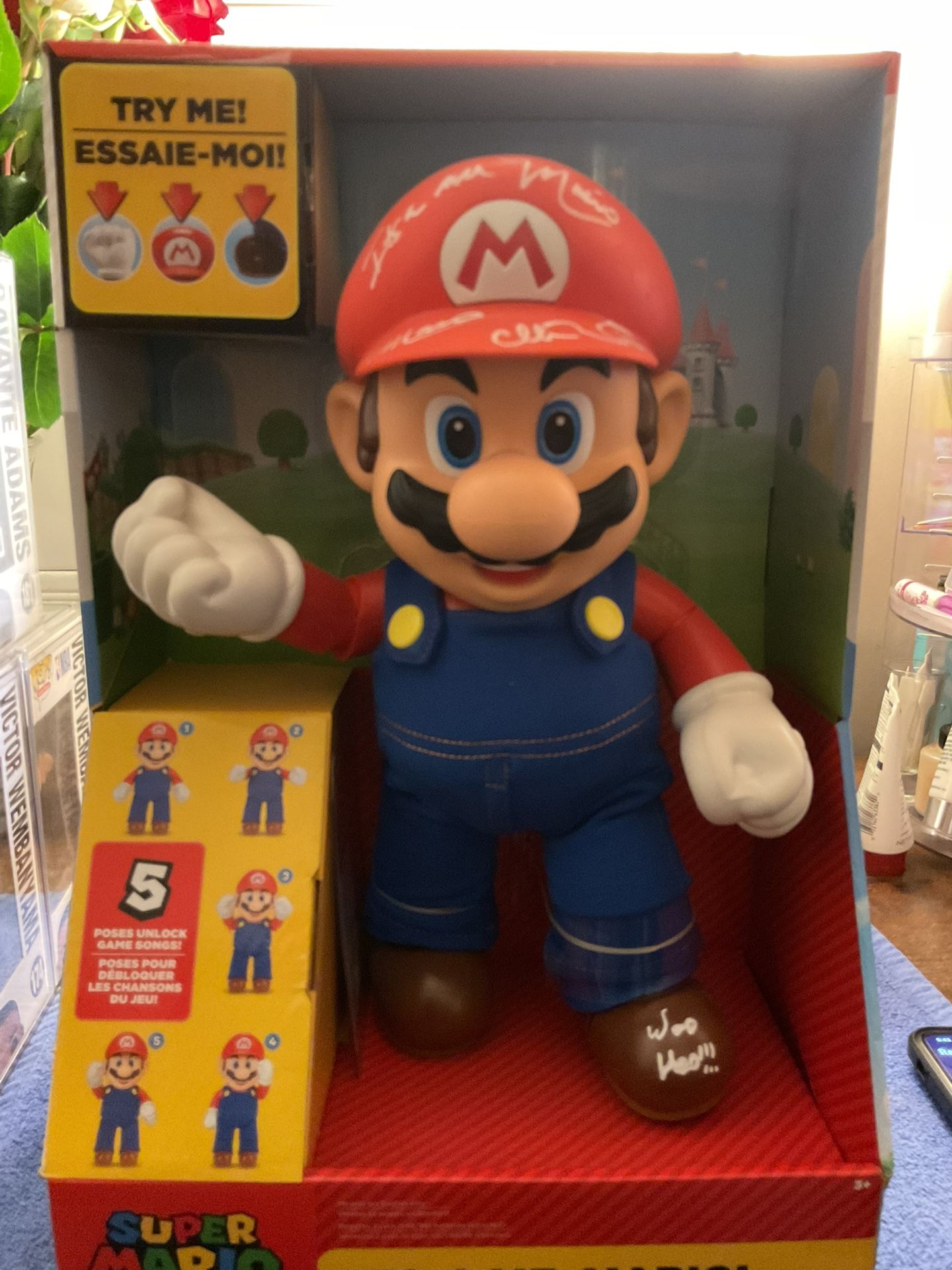 Charles Martinet It’s A Me, Mario 12 Inch Talking Action Figure Signed