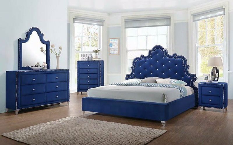 Royal blue bedroom suite