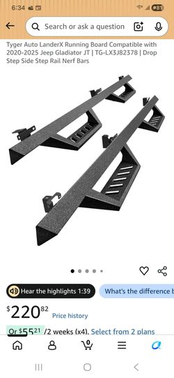 Tyger Auto LanderX Drop Step Running Boards Jeep Gladiator 2020-2026)