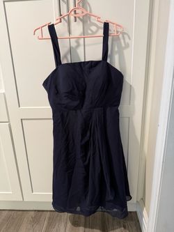 Navy Blue Chiffon Cocktail Dress